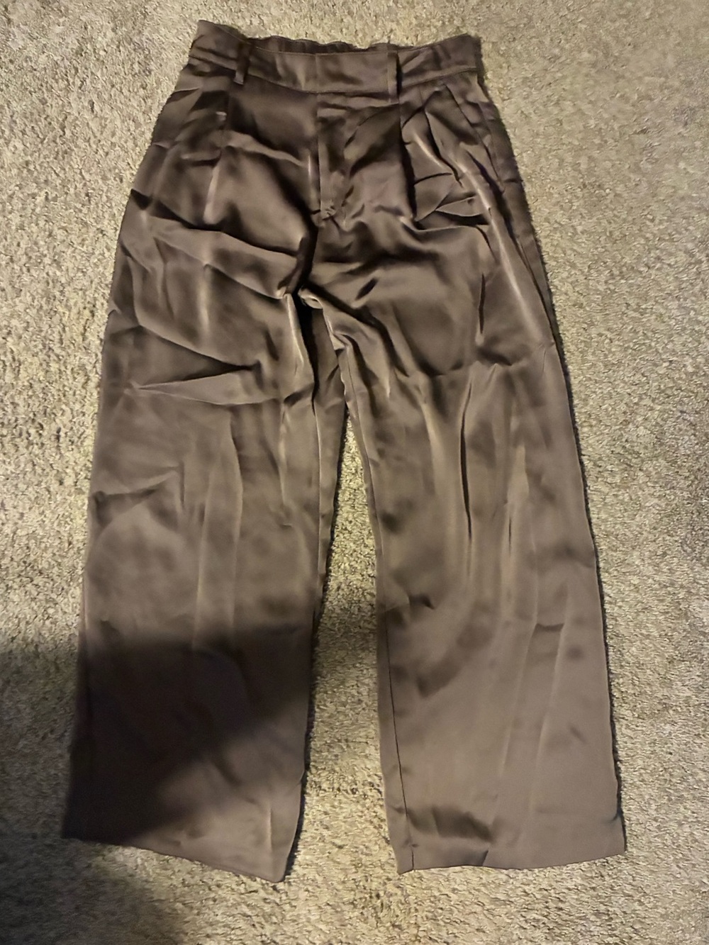 GAP women’s Satin Wide-Leg Dress Pants in Brown
